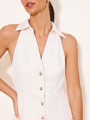 Lipsy White Collared Fitted Waistcoat - Image 2 of 4