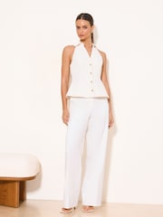 Lipsy White Collared Fitted Waistcoat - Image 3 of 4