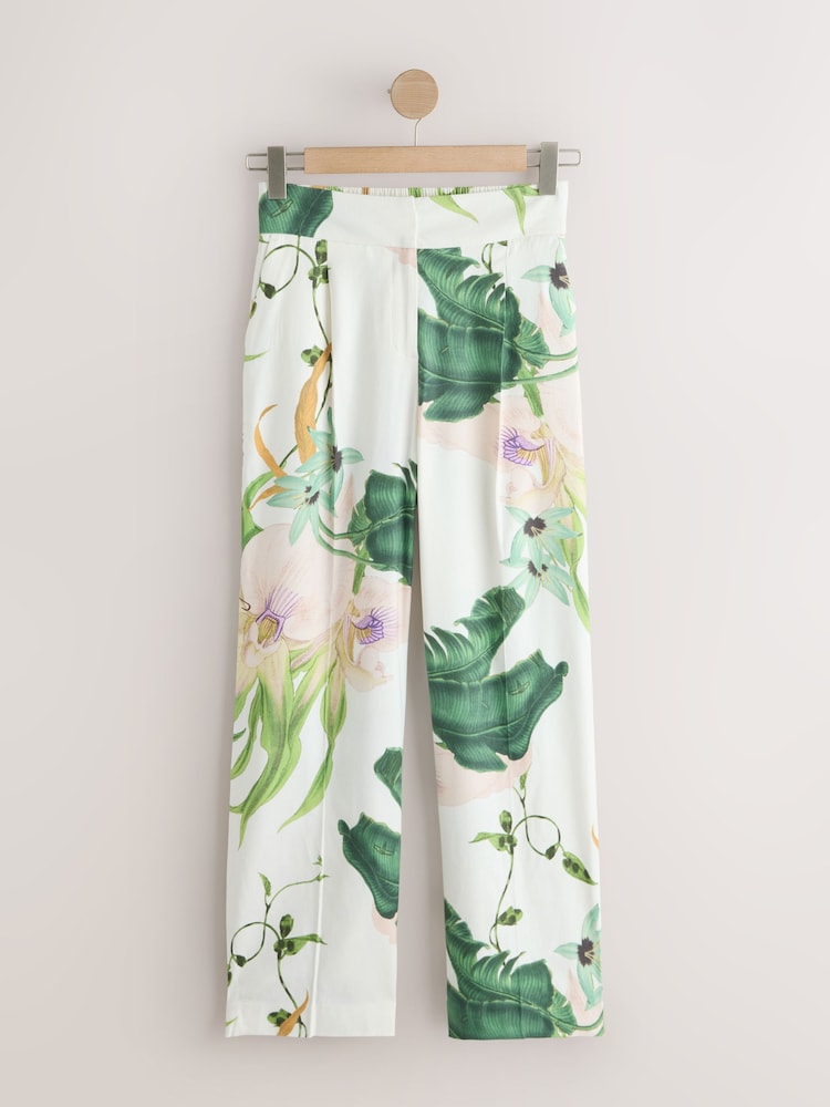 Floral Print Kew Gardens Tailored Wide Leg Trousers - Image 1 of 3