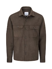 Skopes Brown Casual Faux Suede Shacket - Image 5 of 5
