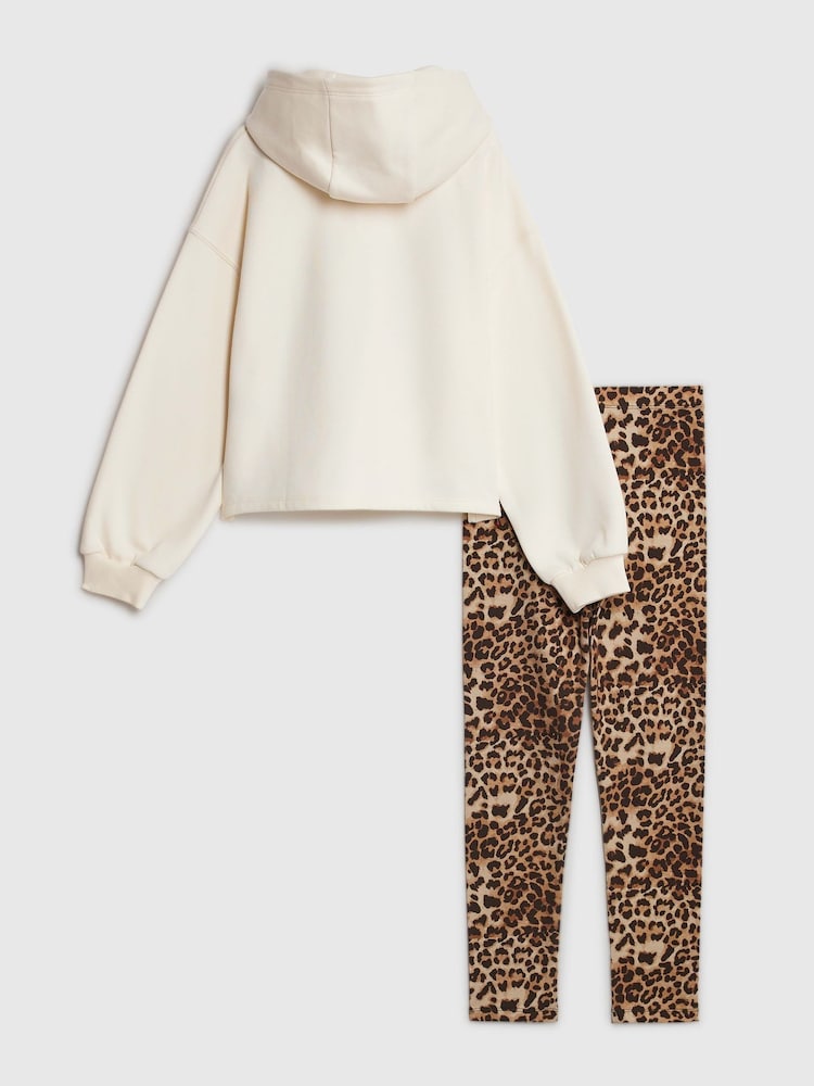 River Island Hoodie & Leopard Print Leggings Set - صورة 3 من 3 River Island Hoodie & Leopard Print Leggings Set - صورة 3 من 3