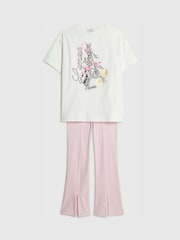River Island White Lamour Paris Top & Kickflare Set - Image 1 of 5