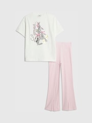 River Island White Lamour Paris Top & Kickflare Set - Image 3 of 5