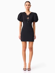 Elliatt Black Euphoria  Puff Sleeve Mini Dress - Image 1 of 5