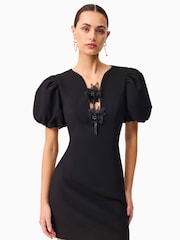 Elliatt Black Euphoria  Puff Sleeve Mini Dress - Image 2 of 5