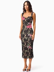 Elliatt Black Morgaine Lace Sweetheart Scalloped neckline Midi Dress - Image 3 of 5