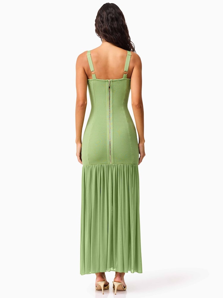 elliatt green dresses Georgia Cocktail Maxi Dress In Green By Elliatt