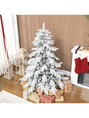 Homcom Green 5ft Artificial Snow Flocked Christmas Tree - Image 2 of 6