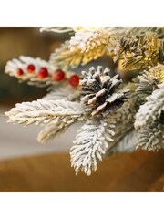 Homcom Green/White 60cm Prelit Small Christmas Tree With 35 LED Lights - Image 3 of 6