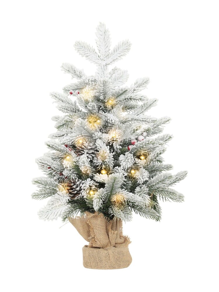 Homcom Green/White 60cm Prelit Small Christmas Tree With 35 LED Lights - Image 6 of 6 Homcom Green/White 60cm Prelit Small Christmas Tree With 35 LED Lights - Image 6 of 6