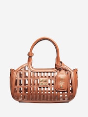 Sign of the Times Miu Miu Cognac Leather Basket Brown Bag - Image 1 of 9