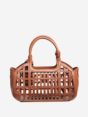 Sign of the Times Miu Miu Cognac Leather Basket Brown Bag - Image 2 of 9