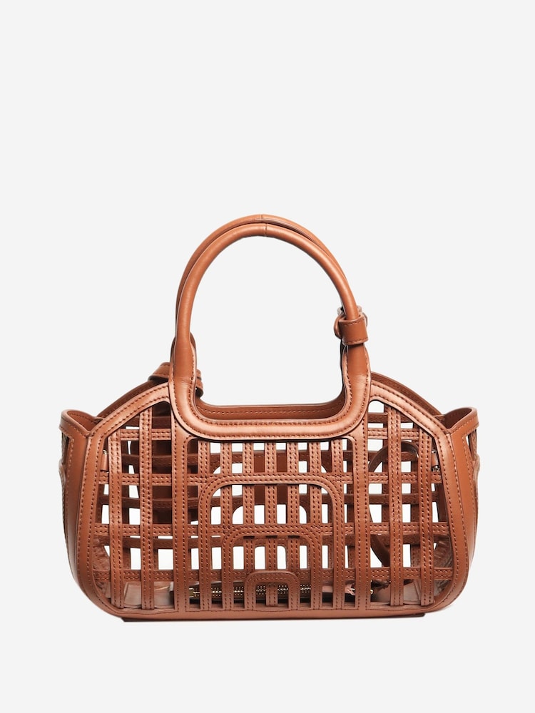 Sign of the Times Miu Miu Cognac Leather Basket Brown Bag - Image 2 of 9