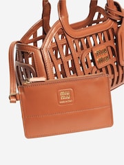 Sign of the Times Miu Miu Cognac Leather Basket Brown Bag - Image 8 of 9