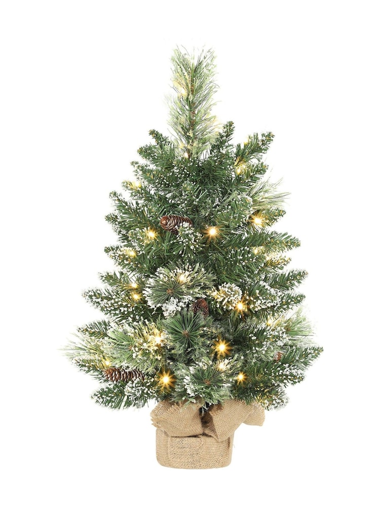 Homcom Green/White 60 cm Prelit Snow Flocked Tabletop Mini Christmas Tree - Image 6 of 6 Homcom Green/White 60 cm Prelit Snow Flocked Tabletop Mini Christmas Tree - Image 6 of 6