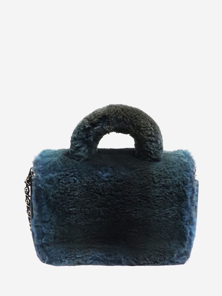 Sign of the Times Blue And Green Chanel 2017 Fur Top Handle Bag - Image 2 of 8