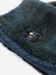 Sign of the Times Blue And Green Chanel 2017 Fur Top Handle Bag - Image 5 of 8