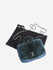 Sign of the Times Blue And Green Chanel 2017 Fur Top Handle Bag - Image 8 of 8