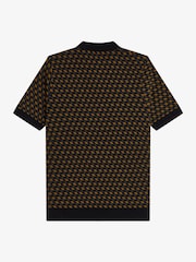 Fred Perry Black Geometric Knitted Shirt - Image 5 of 5