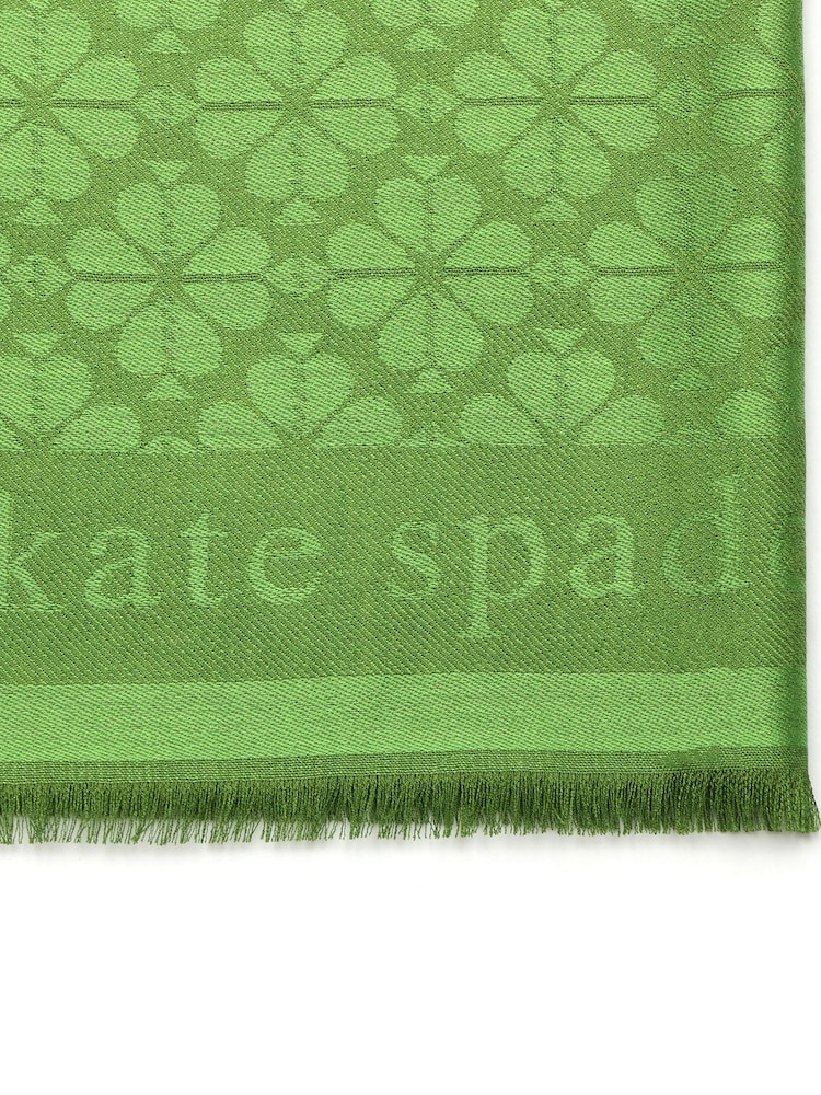 kate spade new york Green Flower Yarndye Oblong Scarf - Image 4 of 4 kate spade new york Green Flower Yarndye Oblong Scarf - Image 4 of 4