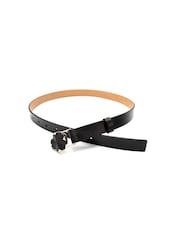 kate spade new york 25mm Leather Wrap Flower Plaque Black Belt - Image 3 of 4