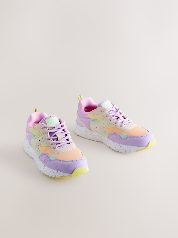 Multi deschis - Lace-Up Colourblock Trainers - Imaginea 1 din 7