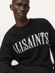 AllSaints Black Stokes Crew Jumper - Image 4 of 8