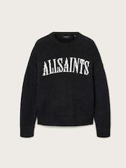 AllSaints Black Stokes Crew Jumper - Image 8 of 8