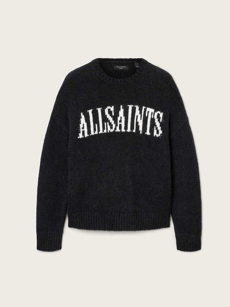 AllSaints Black Stokes Crew Jumper - Image 8 of 8