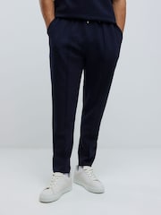 River Island Blue Slim Fit Interlock Joggers - Image 3 of 4