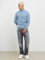 River Island Blue Quarter Zip Jumper - Image 2 of 6