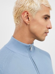 River Island Blue Quarter Zip Jumper - Image 4 of 6