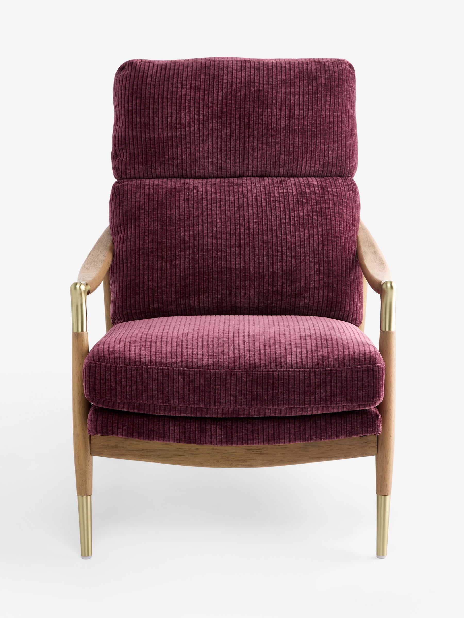 Buy Relaxed Chenille Cord Cranberry Red Flinton High Back Wooden