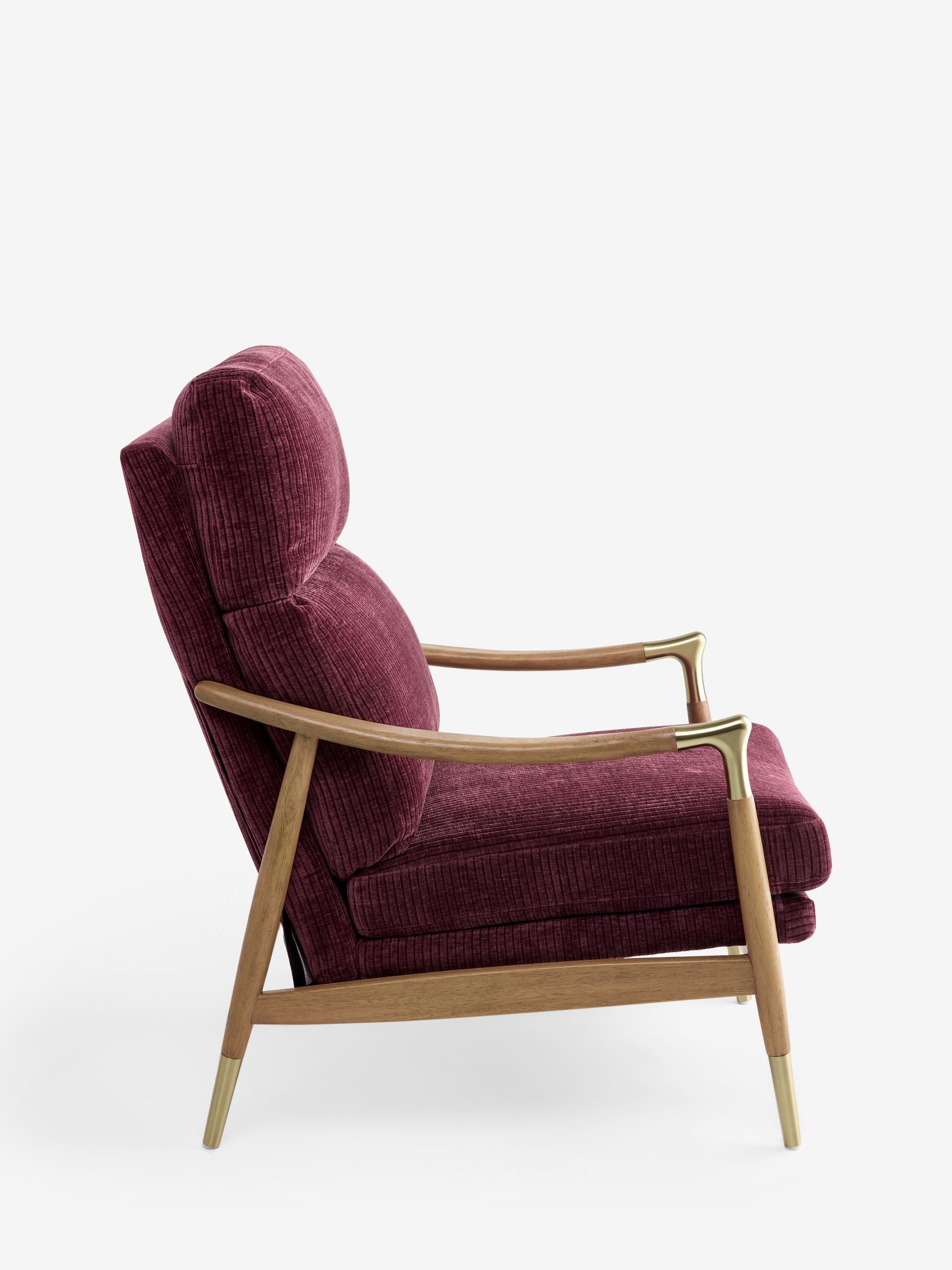 Buy Relaxed Chenille Cord Cranberry Red Flinton High Back Wooden