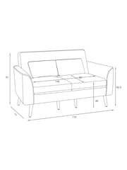 Oslo Faux Fur Mink Brown Soft Linen Look Mila 3 Seater Small Sofa - Image 4 of 9