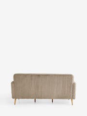 Oslo Faux Fur Mink Brown Soft Linen Look Mila 3 Seater Small Sofa - Image 6 of 9