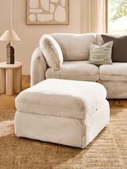 Oslo Faux Fur Light Natural Crosby Modular Footstool With Storage - Image 1 of 11