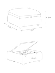 Oslo Faux Fur Light Natural Crosby Modular Footstool With Storage - Image 11 of 11