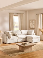 Oslo Faux Fur Light Natural Crosby Modular Footstool With Storage - Image 3 of 11