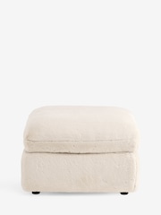 Oslo Faux Fur Light Natural Crosby Modular Footstool With Storage - Image 6 of 11