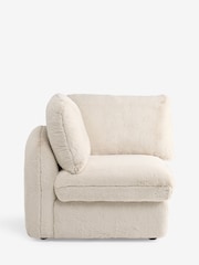 Oslo Faux Fur Light Natural Crosby Modular Sofa Corner Piece With Storage - Image 2 of 12