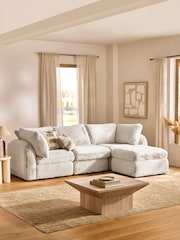 Oslo Faux Fur Light Natural Crosby Modular Sofa Corner Piece With Storage - Image 3 of 12