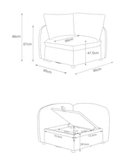 Oslo Faux Fur Light Natural Crosby Modular Sofa Corner Piece With Storage - Image 5 of 12