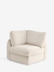 Oslo Faux Fur Light Natural Crosby Modular Sofa Corner Piece With Storage - Image 9 of 12