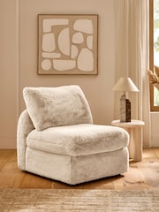 Oslo Faux Fur Light Natural Crosby Modular Sofa Centre Piece With Storage - Image 1 of 11