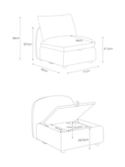 Oslo Faux Fur Light Natural Crosby Modular Sofa Centre Piece With Storage - Image 10 of 11