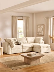 Oslo Faux Fur Light Natural Crosby Modular Sofa Centre Piece With Storage - Image 3 of 11