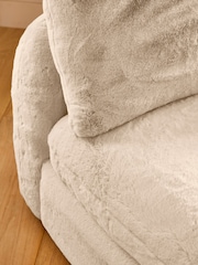 Oslo Faux Fur Light Natural Crosby Modular Sofa Centre Piece With Storage - Image 4 of 11