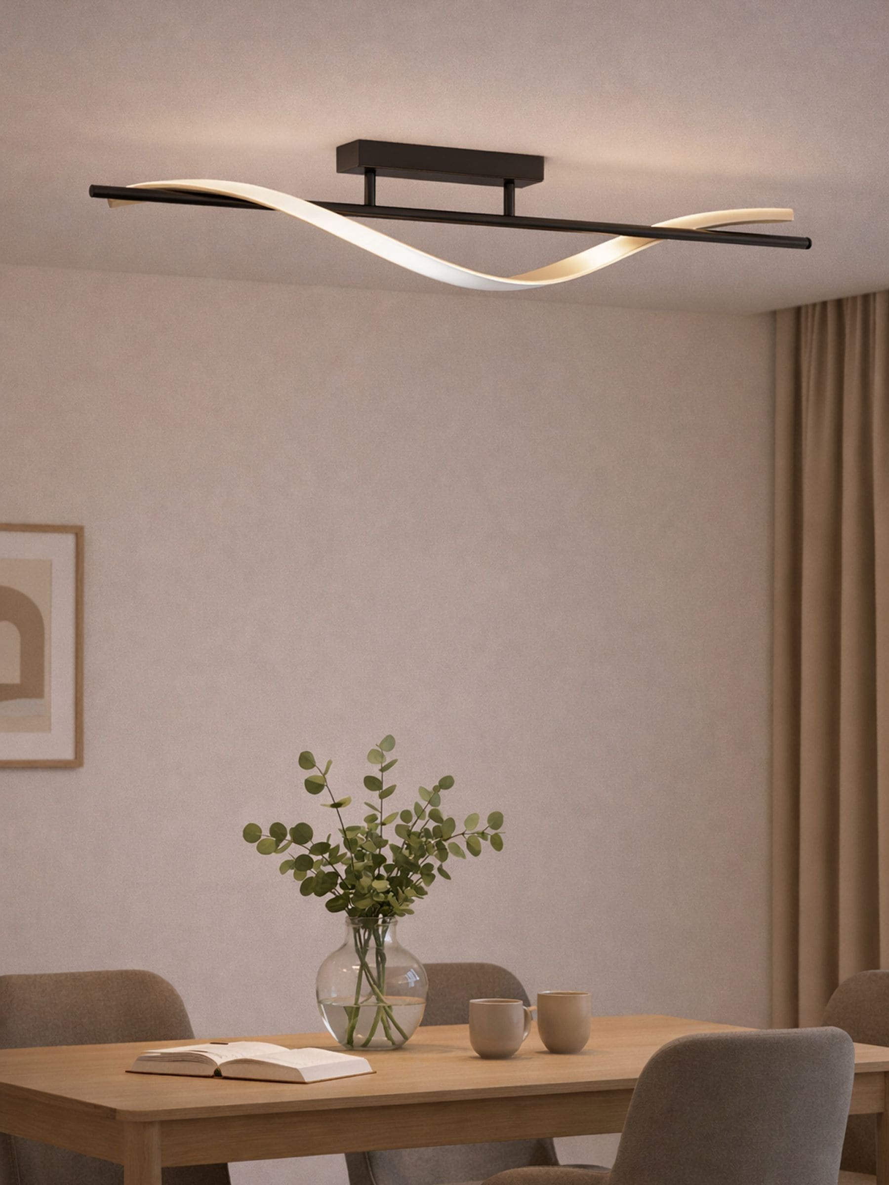Eglo Conaprato Led Ceiling Lamp, Black/Brass, 115 Cm, Cct - Image 3