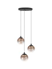 Eglo Black Ariscani 1 Ombre Effect Glass 3 Light Pendant Ceiling Light - Image 3 of 6